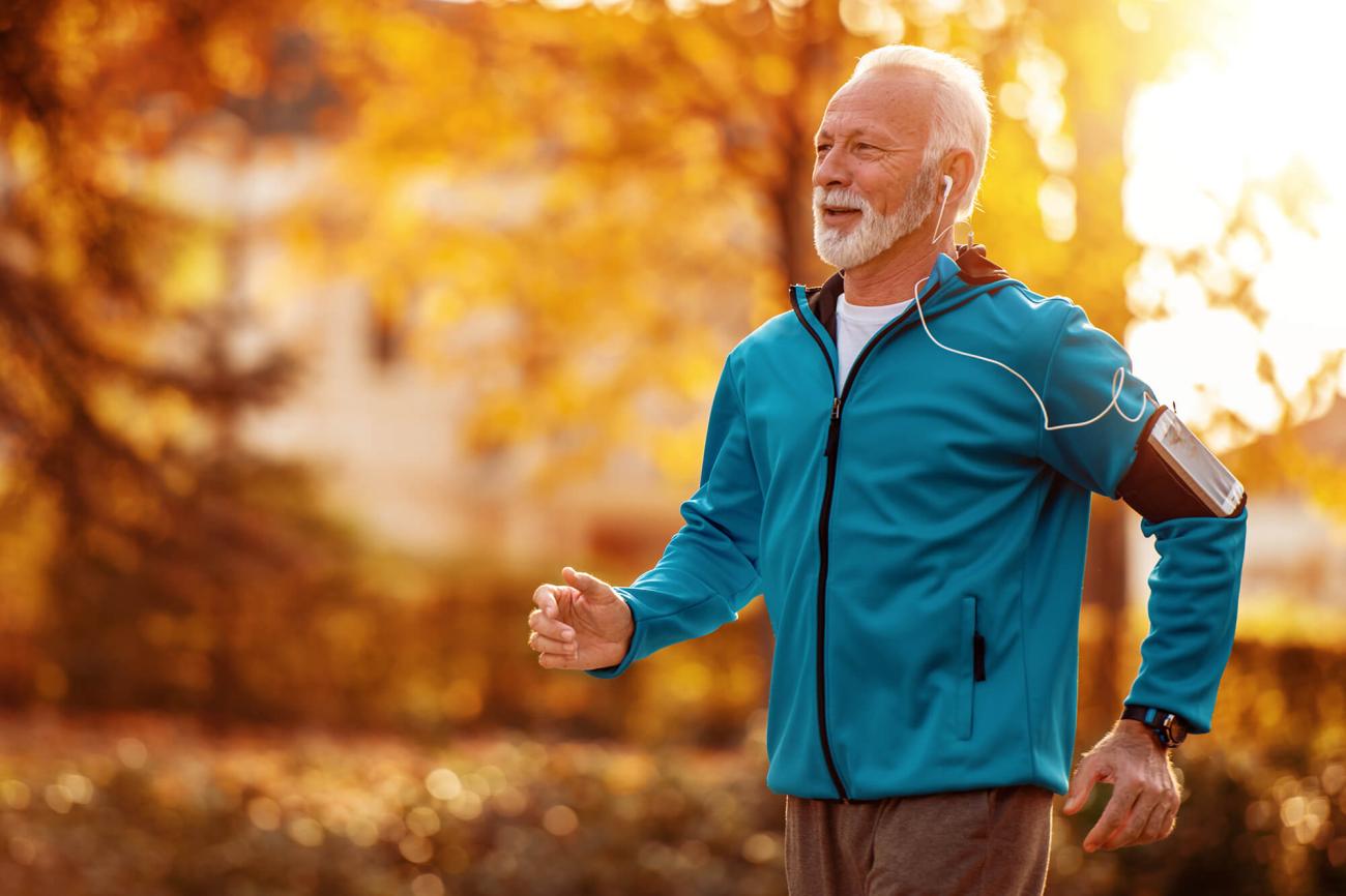 Retired Man Jogging